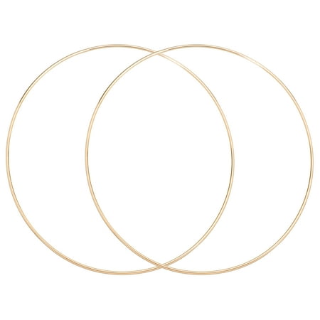 Uxcell 2Pcs Dream Catcher Rings, 11.8" Metal Hoops for Crafts Wreath Hoop Rings for Wall Hanging Crafts Home Decorations DIY Wedding Wreath Decor, Gold 11.5"