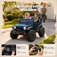 thumbnail image 6 of iYofe Jeep Wrangler Rubicon 24V 2 Seater Truck, Powered Ride on Car Toy with Remote Control&Bluetooth, 4 Wheeler for Kids Toddoler Ages 3-8, Blue, 6 of 10