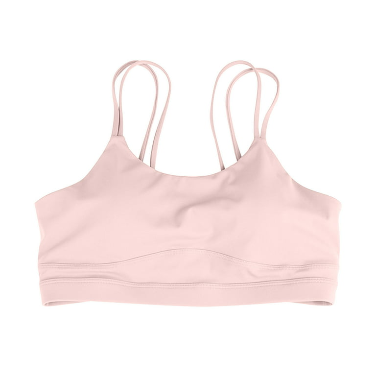 Knitted Athletic Bras With Padded Push Up Crop Top For Women Racer