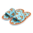 thumbnail image 5 of Chochili Men Pizza Slices Open Toe Home Slippers Orange and Turquoise Lightweight Silent Walk Size 8 to 10, 5 of 6