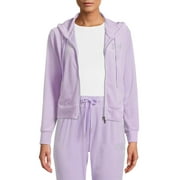 No Boundaries Juniors' Velour Zip Hoodie