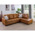 thumbnail image 3 of Ponliving 103.5" 2 Pieces Faux Leather L-Shaped Modern Sectional Sofa with Chaise, and Pillows for Living Room Ginger Faux Leather Right Hand Facing, 3 of 3