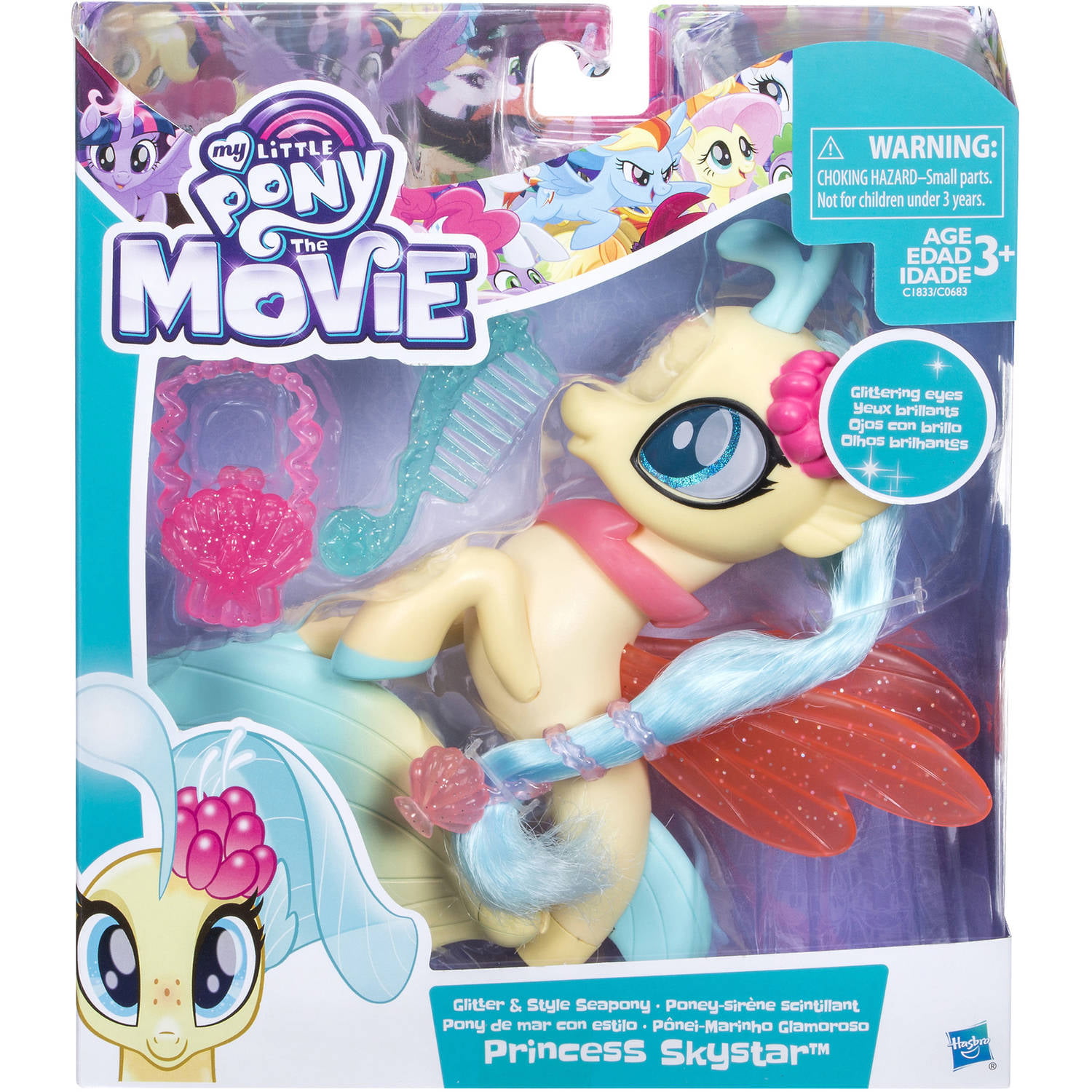 My Little Pony The Movie PINKIE PIE GLITTER /& STYLE SEAPONY MLP Toy Figure /& Acc