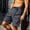 Dark Gray, variant on Mens Techwear Cargo Shorts Elastic Waist Webbing Belt Multi Pocket Loose Fit Outdoor Work Tactical Short Pants