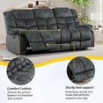 thumbnail image 4 of Bonzy Home 3-Seat Reclining Sofa with Adjustable Backrest, Manual Recliner Couch set with Overstuffed Headrest & Armrest, Living Room Furniture Set, Gray, 4 of 7