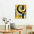 thumbnail image 3 of Nawypu  Yellow and Grey Abstract Geometric Circle Canvas Wall Art Rustic Lemon Yellow Prints Artwork for Living Room Bedroom Wall Decoration, 3 of 5