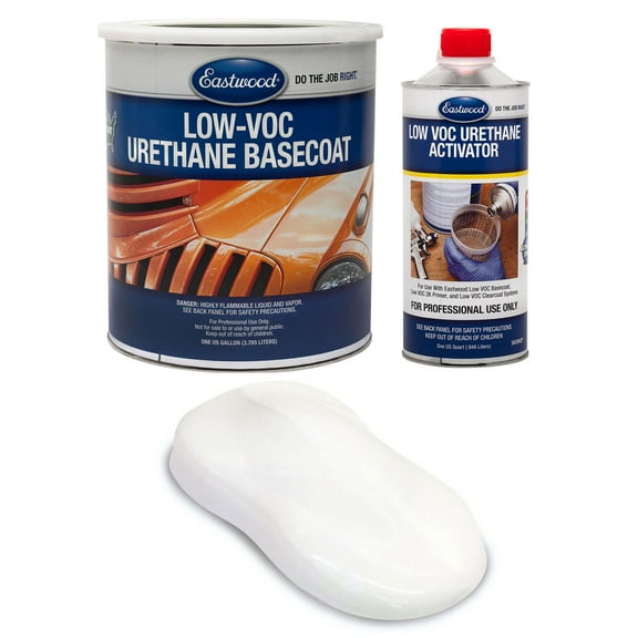 Eastwood 4:1 Pearl Neckless White 2K Basecoat and Activator Automotive Spray Paint Kit Makes 5 Sprayable Quarts