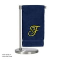 thumbnail image 3 of Monogrammed Bath Towel, Personalized Gift, 27 x 54 inches - Set of 2 - Gold Script Embroidered Towel - 100% Turkish Cotton - Soft Terry Finish - for Bathroom, or Spa - Script F Navy Towels, 3 of 3