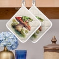 thumbnail image 2 of Mushroom Frogs Pot Holders for Kitchen Heatproof Potholder, 4 Pack Spring Floral Green Botanical Rustic Hot Pads Multipurpose Oven Pads Cloth Potholders Trivet for Cooking and Baking, 2 of 8
