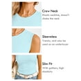 thumbnail image 4 of DEMOTIME Women's Tank Tops Crew Neck Casual Summer Sleeveless Basic Shirts Sky Blue Medium, 4 of 8
