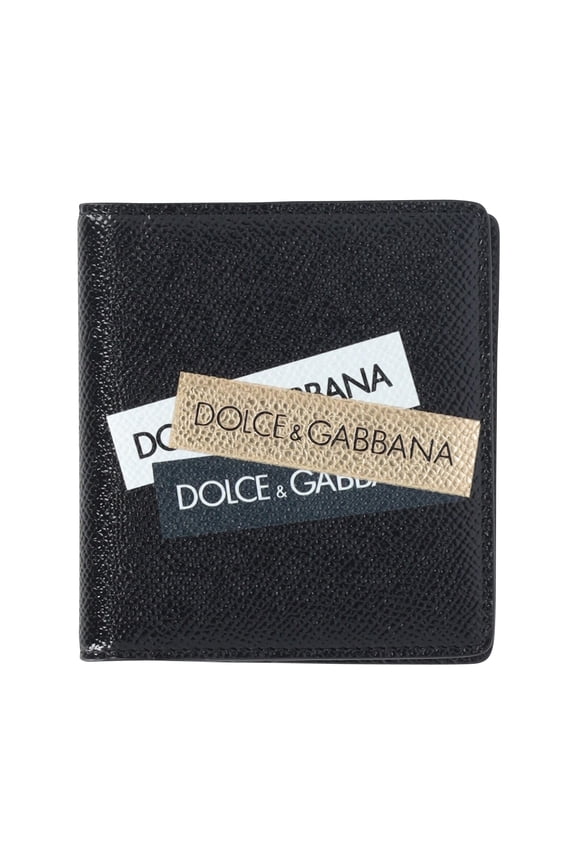 Pre-Owned Dolce & Gabbana Logo Bi-Fold Wallet in Black Leather