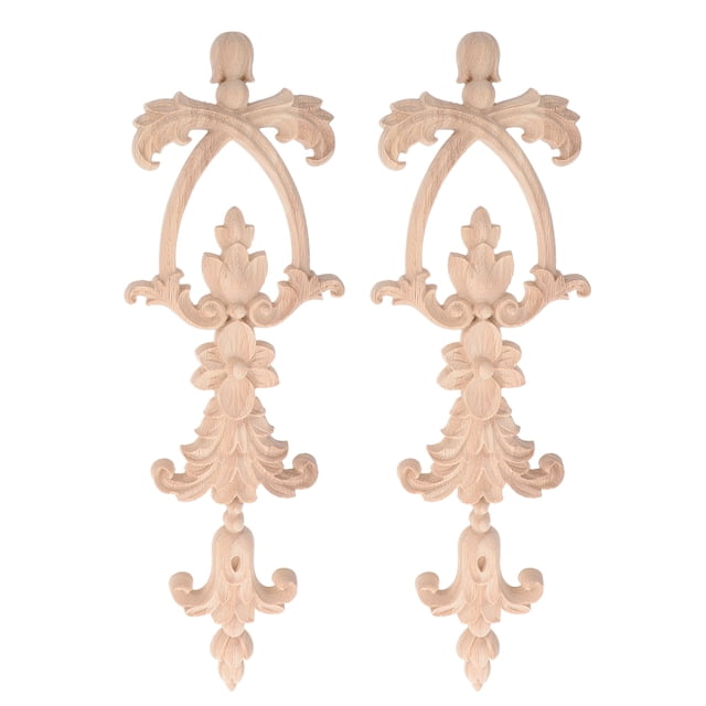Miangastore Cabinet Onlay Applique Rectangular Shape Decorators 2Pcs 12.4X3.9X0.4In