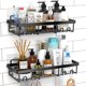 thumbnail image 3 of Juego de 4 Estantes para Ducha,Repisas para Baño, pared Sin Taladrar Adhesiva,Estanteria Baño para baño Cocina - Negro esquí esquí Gafas de esquí, 3 of 5