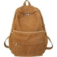 thumbnail image 1 of LHSHID Preppy Corduroy Backpack Large Aesthetic Backpack Fit 15.6 inch Laptop College Backpack Cute Book Bag Casual Daypack (White,One Size), 1 of 7