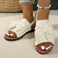 thumbnail image 2 of Womens Sandals Flat Heel Open Toe Casual Daily Solid Color Ankle Strap Women Footwear Women's Fashionable Casual Versatile Summer Fashion Beach Shoes White 6.5, 2 of 9