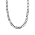 thumbnail image 2 of Silver Chain -  Single Row Iced Out Miami Cuban Link Chain, 2 of 6