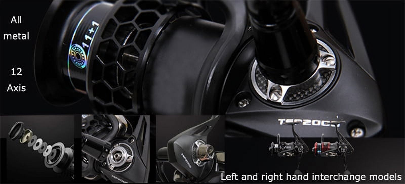 TECHTONGDA One-handed Reel All Metal Double Cup TSP2000 12 Axis Spinning Fishing Reel Left and Right Hand Interchange