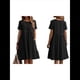 thumbnail image 3 of Vestido Camisero de y Algodón de Verano para Mujer, Informal, Holgado, con Cuello Redondo, Corta, Midi y Bolsillos Negro XL, 3 of 7