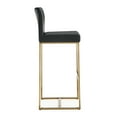 thumbnail image 3 of TOV Furniture Denmark Black Vegan Leather Barstool with Gold Legs - Set of 2, 3 of 10