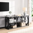 thumbnail image 4 of 3 Storage Console Table, 72.46 Inch. Black Industrial Style For Living Room, Entryway, Hallway. Spacious & Stable Build Entry Long Table With Corridor, Office. Top, 4 of 6