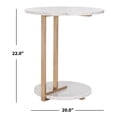 thumbnail image 5 of Safavieh Aphrodite Glam Metal and Marble Round End Table, Gold / White, 5 of 9