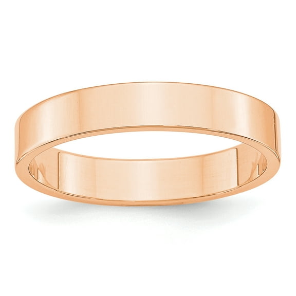 Primal Gold 10 Karat Rose Gold 4mm Lightweight Flat Band Size 10