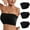 Black, variant on Mrat Womens High Support Bra 3pc Strapless Bandeau Bra for Women, Seamless Bralettes Stretchy Padded Tube Tops Bra with Clear Strap S-410 Beige XL