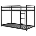 Euroco Metal Twin over Twin Size Bunk Bed, Low Profile Bunk with Ladder and Full Length
