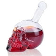 thumbnail image 1 of RisingPro 3D Glass Halloween Skull Bottle Crystal Skull Vodka Bottle, 1 of 4