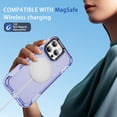 thumbnail image 4 of Allytechgroup Case for iPhone 12 Pro / iPhone 12 6.1" with Kickstand, Compatible with MagSafe Shockproof Matte Back with Lens Protector Wireless Charging Slim Fit TPU+PC Phone Cover, Lightpurple, 4 of 9