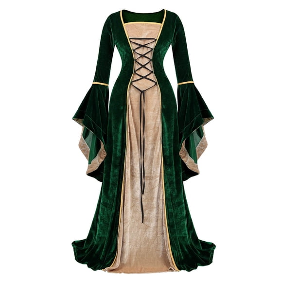 Vestido de disfraz Kranchungel medieval renacentista verde para mujer