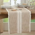 thumbnail image 2 of Fennco Styles Contemporary Striped Fringe Cotton Table Runner 13" W x 72" L - Natural Table Cover for Home, Dining Table Décor, Family Gathering, Banquets and Special Events …, 2 of 5