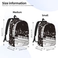 thumbnail image 2 of Qekee Piano Keys With Musical Notes Print Canvas College Laptop Backpack,Durable, Gender-Neutral Rucksack, Perfect for Travel, School, and Everyday Use-Small, 2 of 5