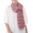 thumbnail image 3 of NOVICA Cotton scarf, 'Charming Candy', 3 of 6