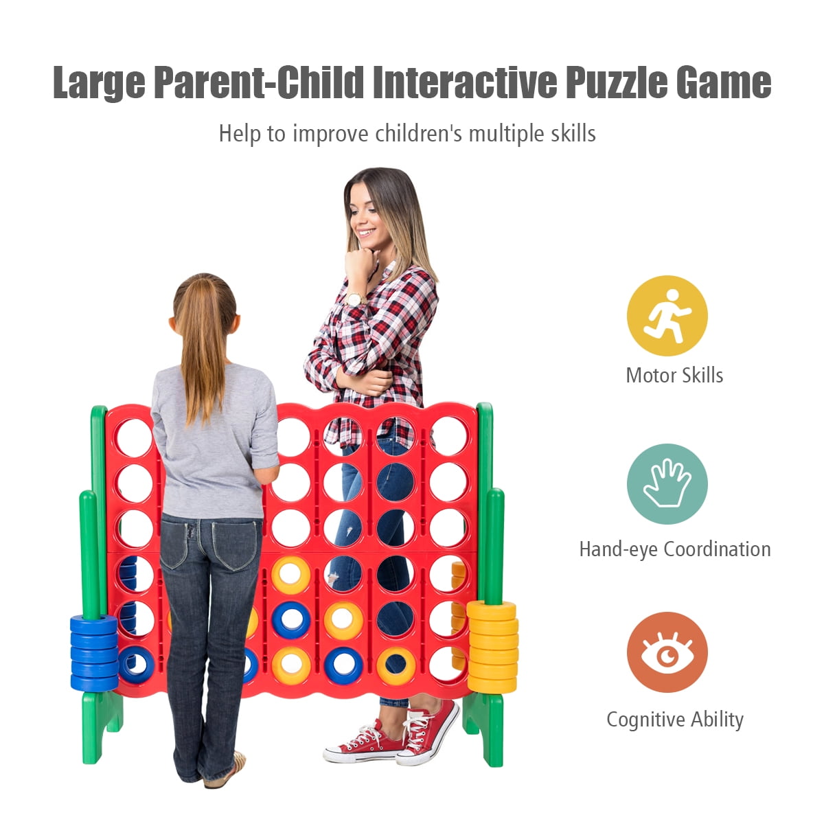 Infans Jumbo 4-to-Score 4 in A Row Giant Game Set Adults Kids Family Fun Indoor Outdoor