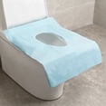 thumbnail image 6 of Dmlowu 6Pcs Disposable Toilet Seat Cover, Extended Thickened Toilet Pad with No-Peel Adhesive, Waterproof Breathable Paper Cushion for Travel Hotels Public Restrooms, 6 of 6