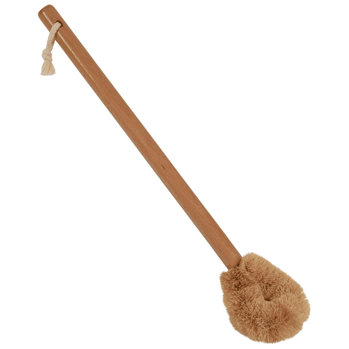 4X Updated Modern Version Toilet Bowl Brush, Natural Coconut Fiber Brush Head and Beechwood Handle with Hanging Hook