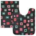 thumbnail image 7 of Yayeee Bath Rugs for Bathroom Floor Set of 2 Non Slip Fluffy Soft Absorbent Mat, Red Block Pattern, 7 of 7