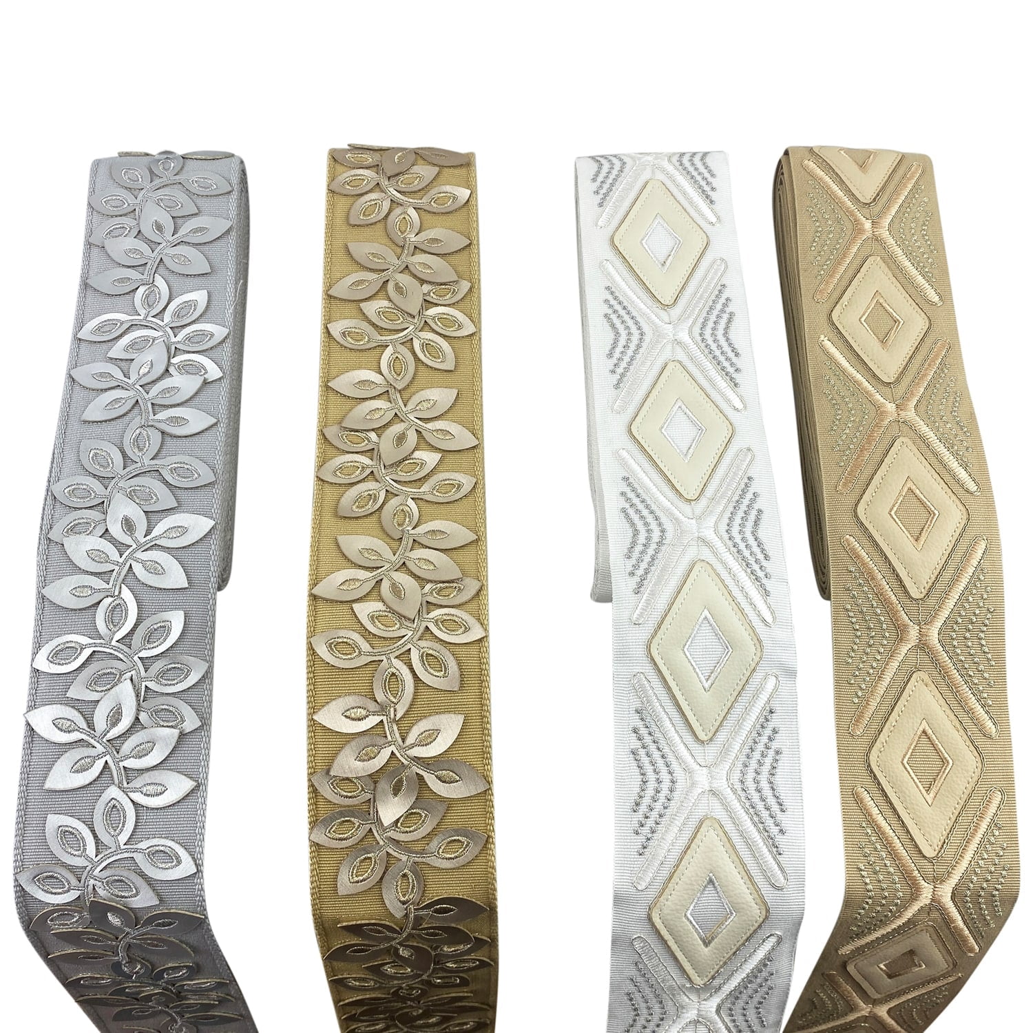 Embossed Floral Decorative Trim Tape - 3" Width (25 Yard Roll) - BR-7537-10 Gold