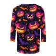 thumbnail image 4 of Uootdi Womens Shirts Crew Neck Halloween Theme Print 3/4 Sleeve T Shirts for Women Loose Fit Casual Holiday Wear Soft Womens Halloween Tops Gift, 4 of 5