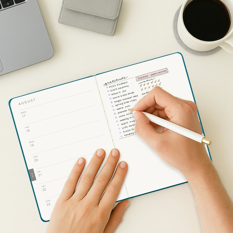 2024 Pocket Planner Refill - Weekly & Monthly From Jan To Dec 2024, 3.75" X 6.75", Teal Leaf Design