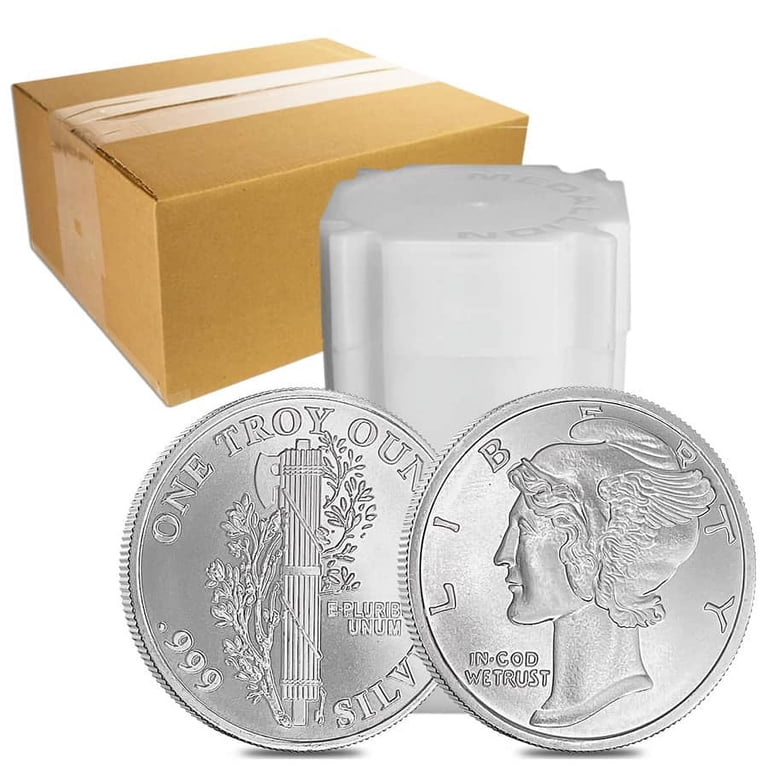 Roll of 20 - 1 oz Mercury Dime Design Silver Round .999 Fine