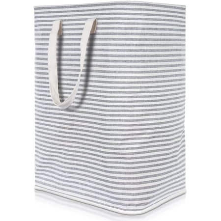 2-Pack Large Laundry Basket, Waterproof, Freestanding Laundry Hamper, Collapsible Tall Clothes Hamper with Extended Handles (Gradient Grey, 75L)