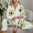 thumbnail image 6 of Hirioo Avocado of a Hear for Women's Pajama Sets 2 Piece Pjs Women's Long-Sleeved Pajama Set Button Down Sleepwear,S-XXL-Large, 6 of 7