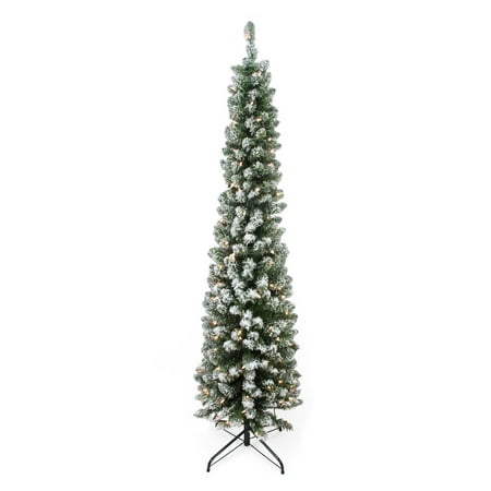 6 x 20 quot pre lit flocked traditional green pine pencil 6 x 20 quot pre lit flocked traditional green pine pencil