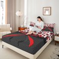 thumbnail image 4 of Manfei Cartoon Ladybird 4pcs Bed Sheets,Kawaii Bow King Sheets,Polka Dots Super Cozy Sheet Set,Ultra Soft Kids Bedroom Decor, 4 of 7