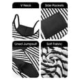 thumbnail image 6 of Sleeveless Striped Print Women Spaghetti Strap V-neck Mini Dress with Built in Shorts, 6 of 6