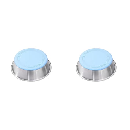 Stainless Steel Dog Bowls 7.09 Inch Medium Anti Rust Metal Non Slip Rubber Base Heavy Duty Feeding Dish Food and Water Bowl for Small Medium Dogs Cats Indoor Outdoor