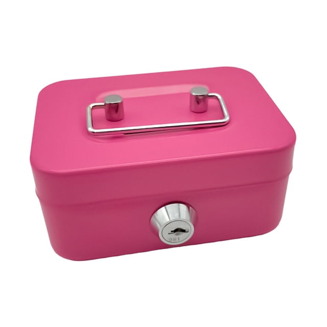 LNGOOR Cash Box with Lock Treasure Chest Money Box Metal Small Modern Collection Holder Piggy Bank Lock Box with Key for Prizes Adults Green