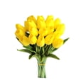 thumbnail image 1 of Tulipanes artificiales de piel sintética Mandy, color amarillo, 20 tallos, 1 of 9